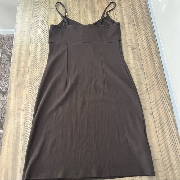 Ann Taylor LOFT chocolate brown keyhole midi dress size 6 - Picture 8 of 8